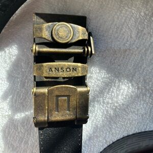 Anson Antique Brass Buckle Black Belt 45’